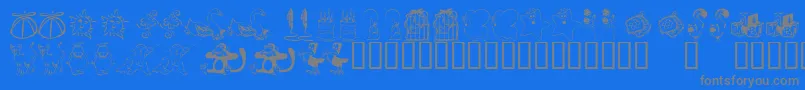 KrKatlingsNine Font – Gray Fonts on Blue Background