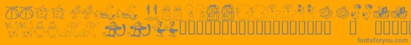 KrKatlingsNine Font – Gray Fonts on Orange Background