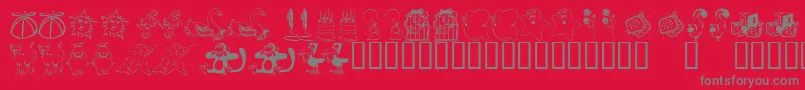 KrKatlingsNine Font – Gray Fonts on Red Background