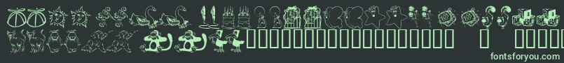 Czcionka KrKatlingsNine – zielone czcionki na czarnym tle
