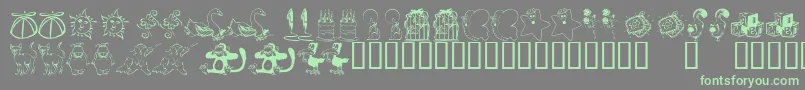Fonte KrKatlingsNine – fontes verdes em um fundo cinza