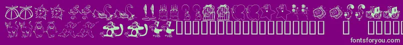 KrKatlingsNine Font – Green Fonts on Purple Background