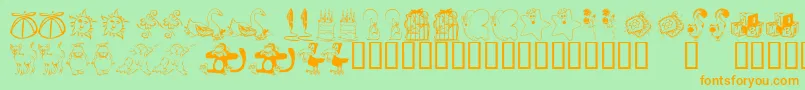 KrKatlingsNine Font – Orange Fonts on Green Background