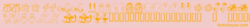 KrKatlingsNine-Schriftart – Orangefarbene Schriften auf rosa Hintergrund