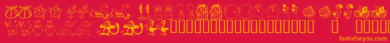 KrKatlingsNine Font – Orange Fonts on Red Background