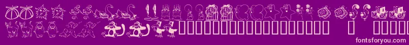 KrKatlingsNine Font – Pink Fonts on Purple Background