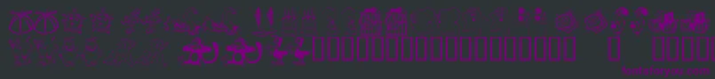 フォントKrKatlingsNine – 黒い背景に紫のフォント