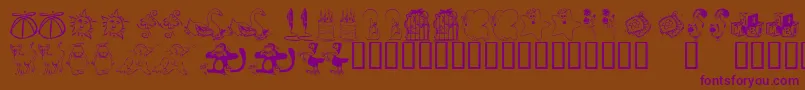 KrKatlingsNine Font – Purple Fonts on Brown Background