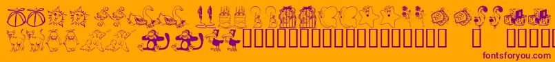 Шрифт KrKatlingsNine – фиолетовые шрифты на оранжевом фоне