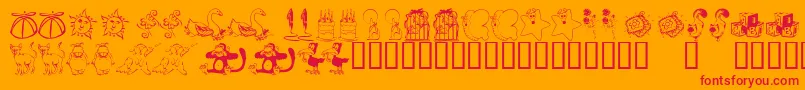 KrKatlingsNine Font – Red Fonts on Orange Background