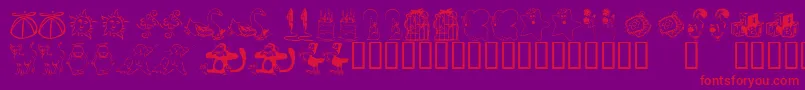 KrKatlingsNine Font – Red Fonts on Purple Background