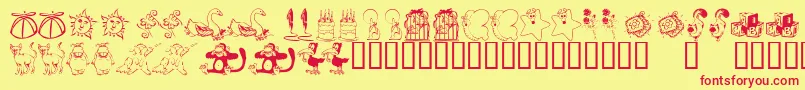 fuente KrKatlingsNine – Fuentes Rojas Sobre Fondo Amarillo
