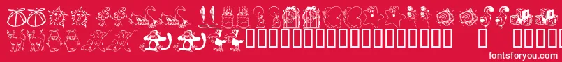 KrKatlingsNine Font – White Fonts on Red Background