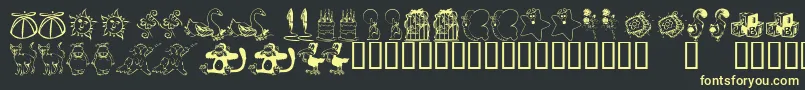 KrKatlingsNine Font – Yellow Fonts on Black Background
