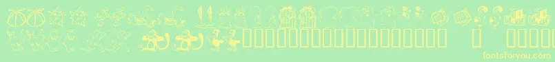 Czcionka KrKatlingsNine – żółte czcionki na zielonym tle