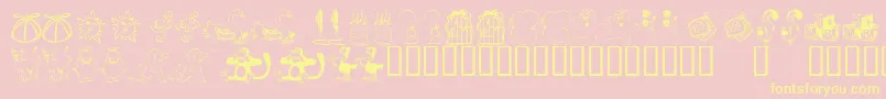 KrKatlingsNine-Schriftart – Gelbe Schriften auf rosa Hintergrund