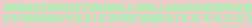 nsteel-Schriftart – Grüne Schriften auf rosa Hintergrund
