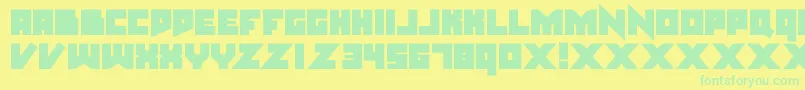 nsteel-Schriftart – Grüne Schriften auf gelbem Hintergrund