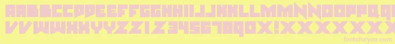 nsteel-Schriftart – Rosa Schriften auf gelbem Hintergrund