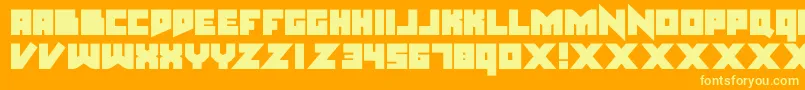 Czcionka nsteel – żółte czcionki na pomarańczowym tle
