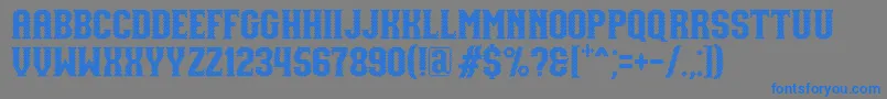 フォントNUAZ Font by 7NTypes – 灰色の背景に青い文字