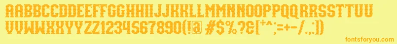 NUAZ Font by 7NTypes-fontti – oranssit fontit keltaisella taustalla