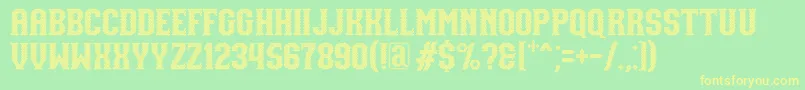 NUAZ Font by 7NTypes-Schriftart – Gelbe Schriften auf grünem Hintergrund