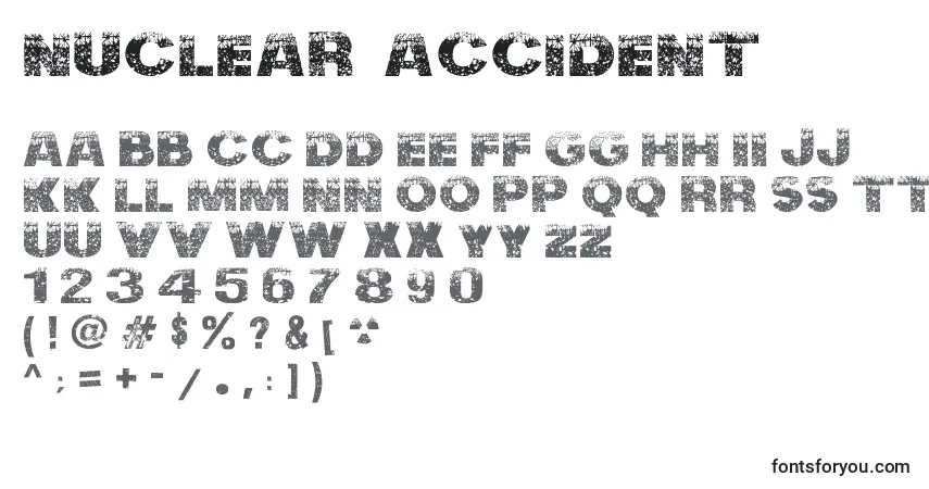 Czcionka Nuclear  Accident – alfabet, cyfry, specjalne znaki
