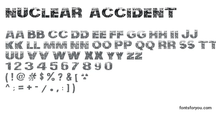 A fonte Nuclear  Accident – alfabeto, números, caracteres especiais