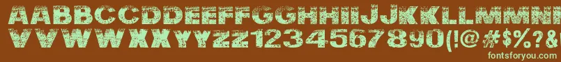 Nuclear  Accident Font – Green Fonts on Brown Background