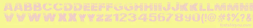 Nuclear  Accident-fontti – vaaleanpunaiset fontit keltaisella taustalla