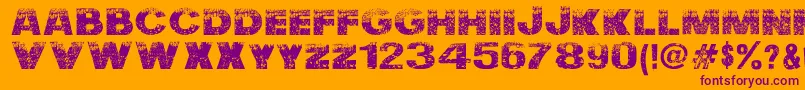 Nuclear  Accident Font – Purple Fonts on Orange Background