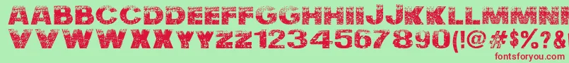 Nuclear  Accident Font – Red Fonts on Green Background