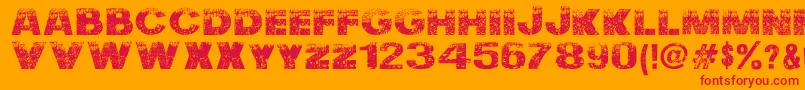 Nuclear  Accident Font – Red Fonts on Orange Background