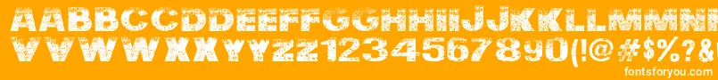 Nuclear  Accident Font – White Fonts on Orange Background