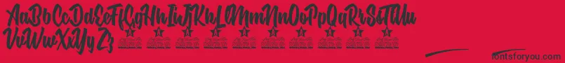 Nuclear Boots Personal Use Font – Black Fonts on Red Background