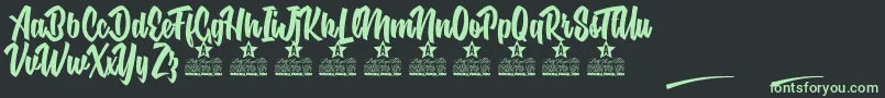 Nuclear Boots Personal Use-Schriftart – Grüne Schriften auf schwarzem Hintergrund