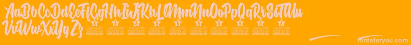 Nuclear Boots Personal Use Font – Pink Fonts on Orange Background