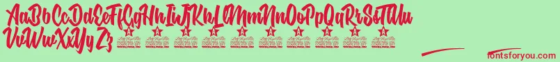Nuclear Boots Personal Use Font – Red Fonts on Green Background