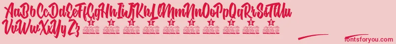 Nuclear Boots Personal Use-Schriftart – Rote Schriften auf rosa Hintergrund
