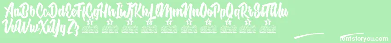 フォントNuclear Boots Personal Use – 緑の背景に白い文字