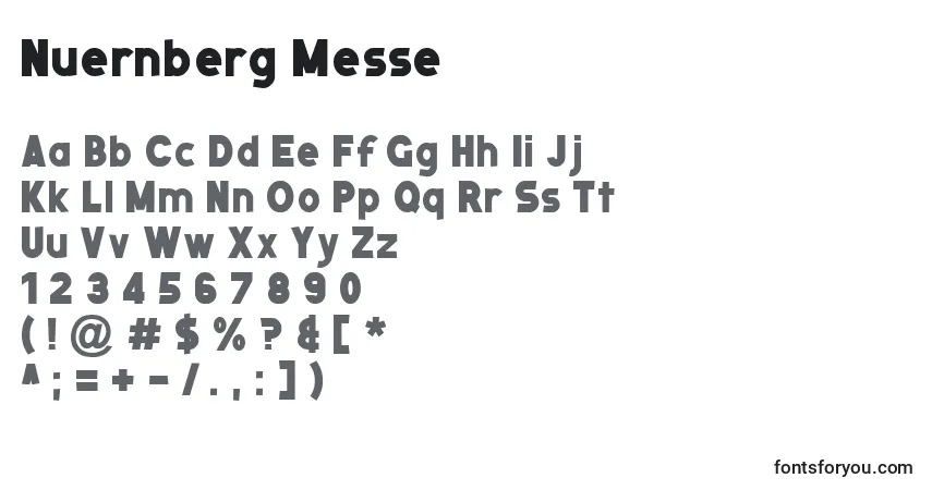 Schriftart Nuernberg Messe – Alphabet, Zahlen, spezielle Symbole