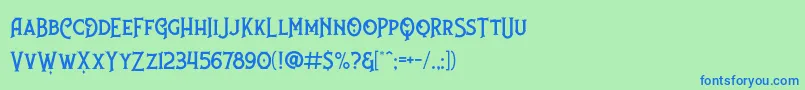 Nufced DEMO  Font – Blue Fonts on Green Background