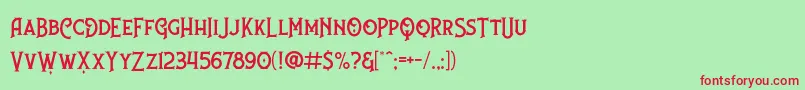 Nufced DEMO -Schriftart – Rote Schriften auf grünem Hintergrund