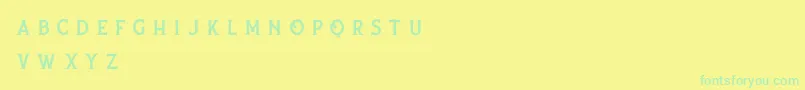 Fonte nufced Demo – fontes verdes em um fundo amarelo