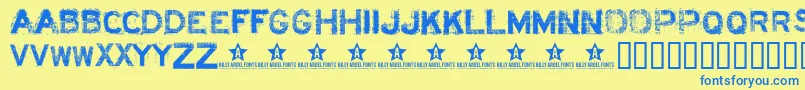 Acidl Font – Blue Fonts on Yellow Background