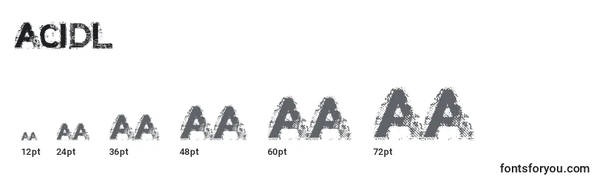 Размеры шрифта Acidl