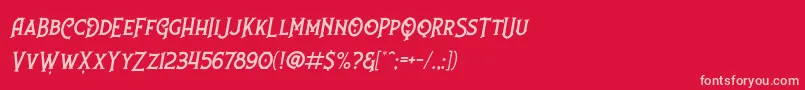 Nufced Slanted DEMO Font – Pink Fonts on Red Background