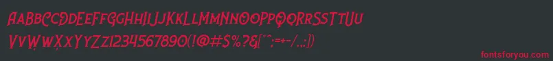 Nufced Slanted DEMO Font – Red Fonts on Black Background