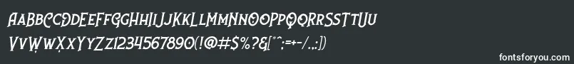 Nufced Slanted DEMO Font – White Fonts on Black Background